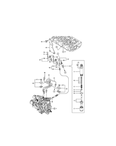 Engine Fuel Injection Valve Diagram and Parts List for SX3100 54ALB4S727-54ALB4SW727-54ALB4SX727-54ALB4SY727-54ALB4SZ727-54AMB4S727-54AMB4SW727-54AMB4SX727-54AMB4SY727-54AMB4SZ727 Cub Cadet Lawn Tractor